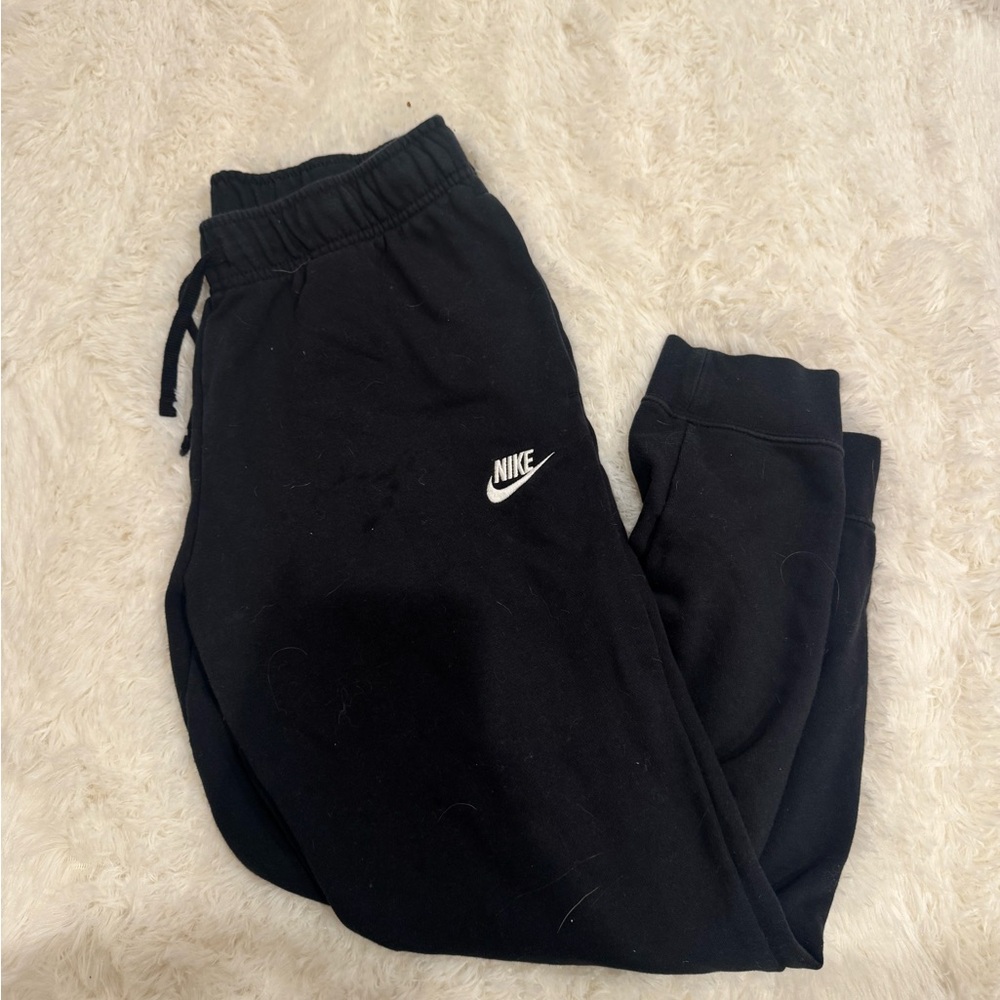 Nike Black Womens Jogger Sweatpants with White Swoosh